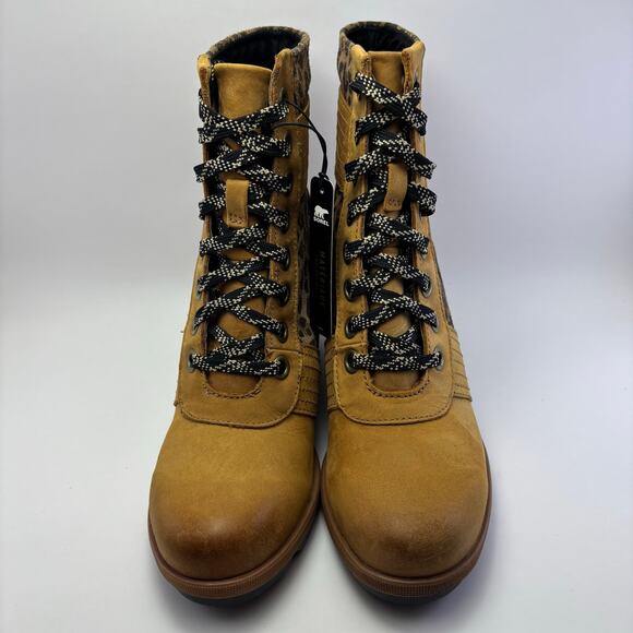 SOREL "Lexie" Brown/Tan/Leopard Waterproof Wedge Boots Womens Size 8 - Picture 4 of 12